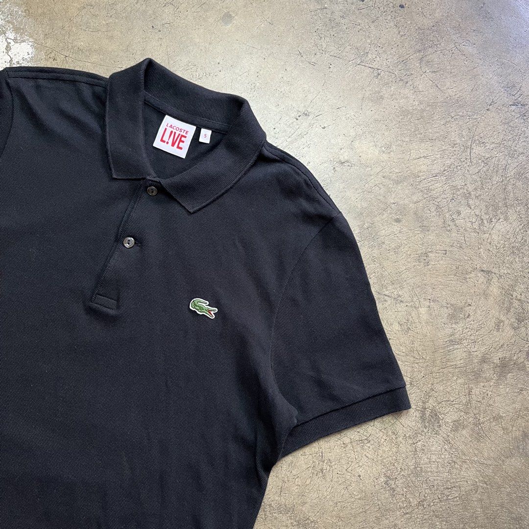 Lacoste Live Black Polo Shirt (Category: Tshirts & Polo Shirts ) located in Iloilo. Submitted by 5k.archives (Listing ID 1425266705, Image 2). Description: Lacoste Polo - Medium - 19 width / 28 length - No issue / Like New.
