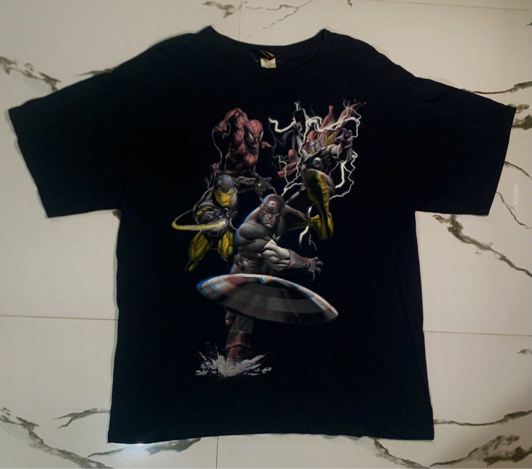 Marvel Mad Engine Graphic Tee (Category: Tshirts & Polo Shirts ) located in Manila. Submitted by getterzzz_4l (Listing ID 1425388732, Image 1). Description: size large w: 23 l: 30 good condtion color rate: 8.5/10 issue: minimal hairline in print 750 + sf.