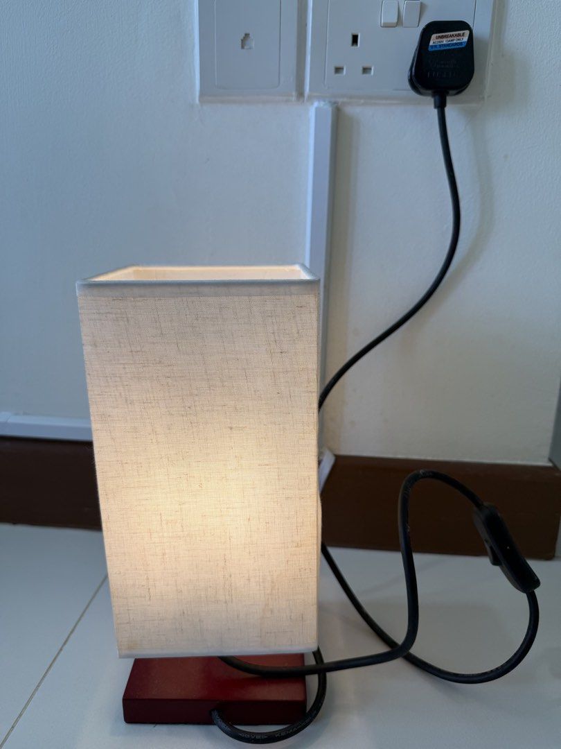 Modern Rectangular Table Lamp (Category: Lighting) located in Singapore. Submitted by zhuoxiuer (Listing ID 1425265057, Image 1). Description: Self collection only It has a bit mark as shown in the photo, otherwise it’s all good. .