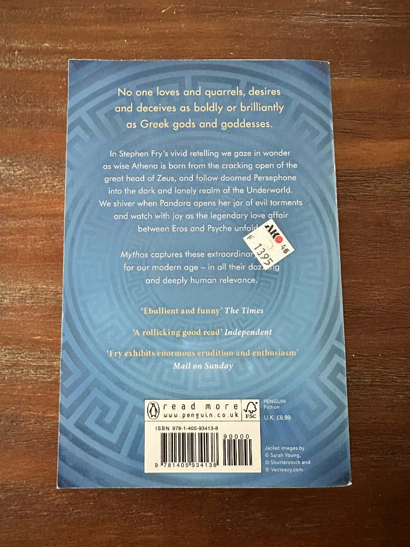 Mythos: The Greek Myths Retold by Stephen Fry, Hobbies & Toys, Books ...