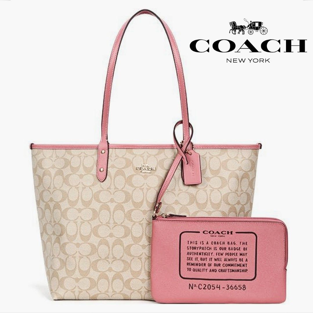 Coach 2Way Signature Pink Sequin Bag Y2K New Coach Original Dark 