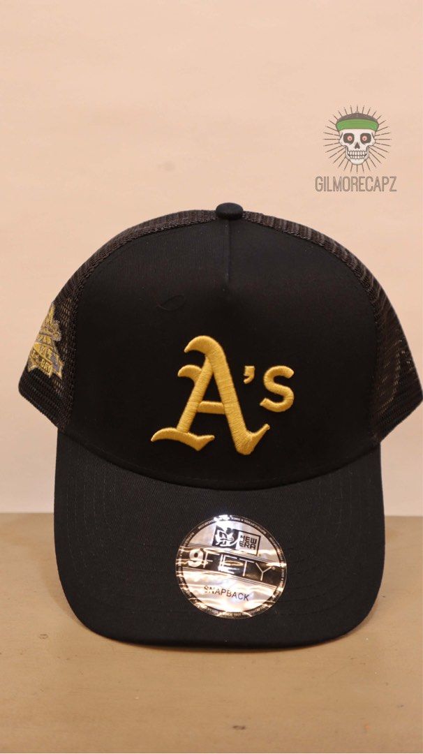 New Era Oakland Athletics Snapback Cap (Category: Caps & Hats) located in Manila. Submitted by gilmorecapz (Listing ID 1425278842, Image 2). Description: OAKLAND A’S 9FIFTY TRUCKER SNAPBACK OSFA (ADJUSTABLE) BLACK × GOLD COLORWAY CLEAN BLACK BASE. GOLD HIT LOGO. CLASSIC WEST COAST ENERGY..