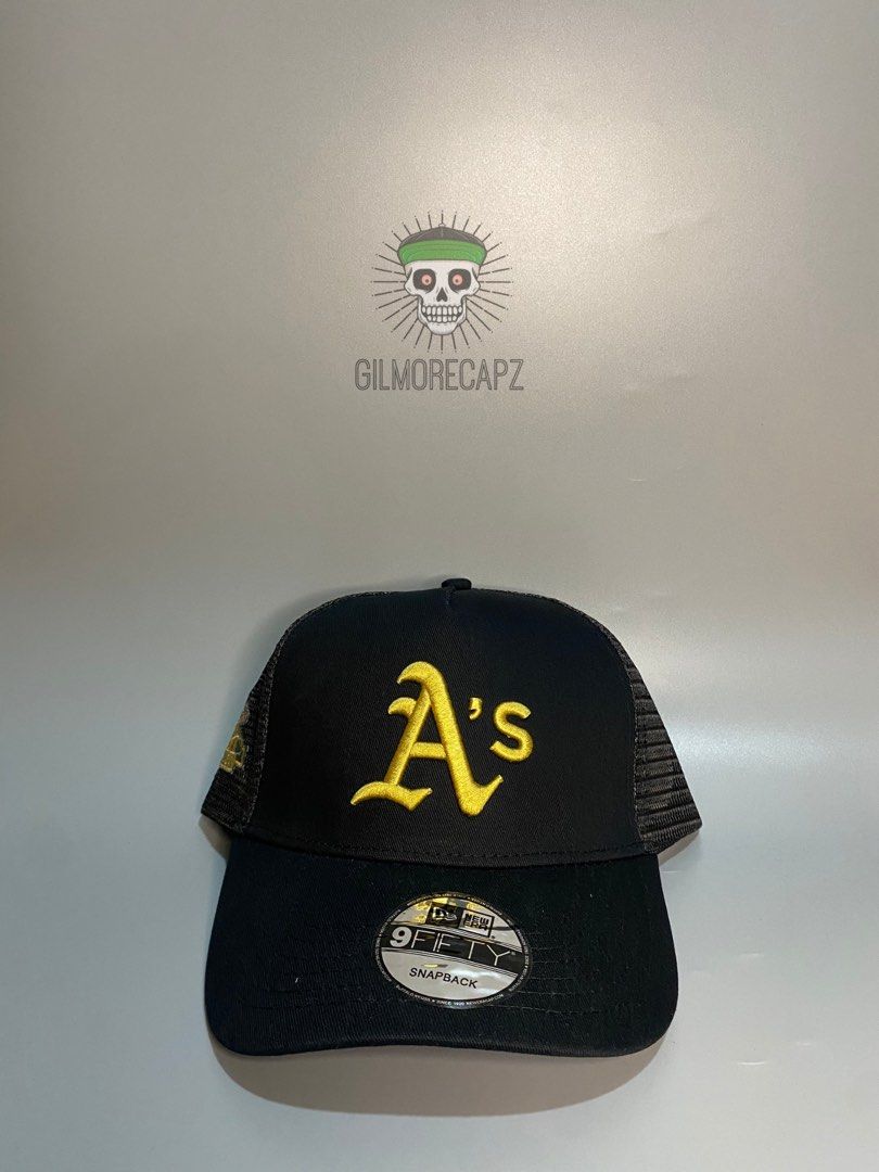 New Era Oakland Athletics Snapback Cap (Category: Caps & Hats) located in Manila. Submitted by gilmorecapz (Listing ID 1425278842, Image 1). Description: OAKLAND A’S 9FIFTY TRUCKER SNAPBACK OSFA (ADJUSTABLE) BLACK × GOLD COLORWAY CLEAN BLACK BASE. GOLD HIT LOGO. CLASSIC WEST COAST ENERGY..