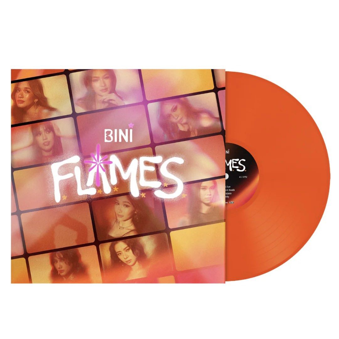 OFFICIAL BINI FLAMES VINYL (Complete Inclusions) (Category: Vinyls) located in Marikina City. Submitted by mikashisells (Listing ID 1425383779, Image 2). Description: Brand New and Sealed Complete Inclusions .