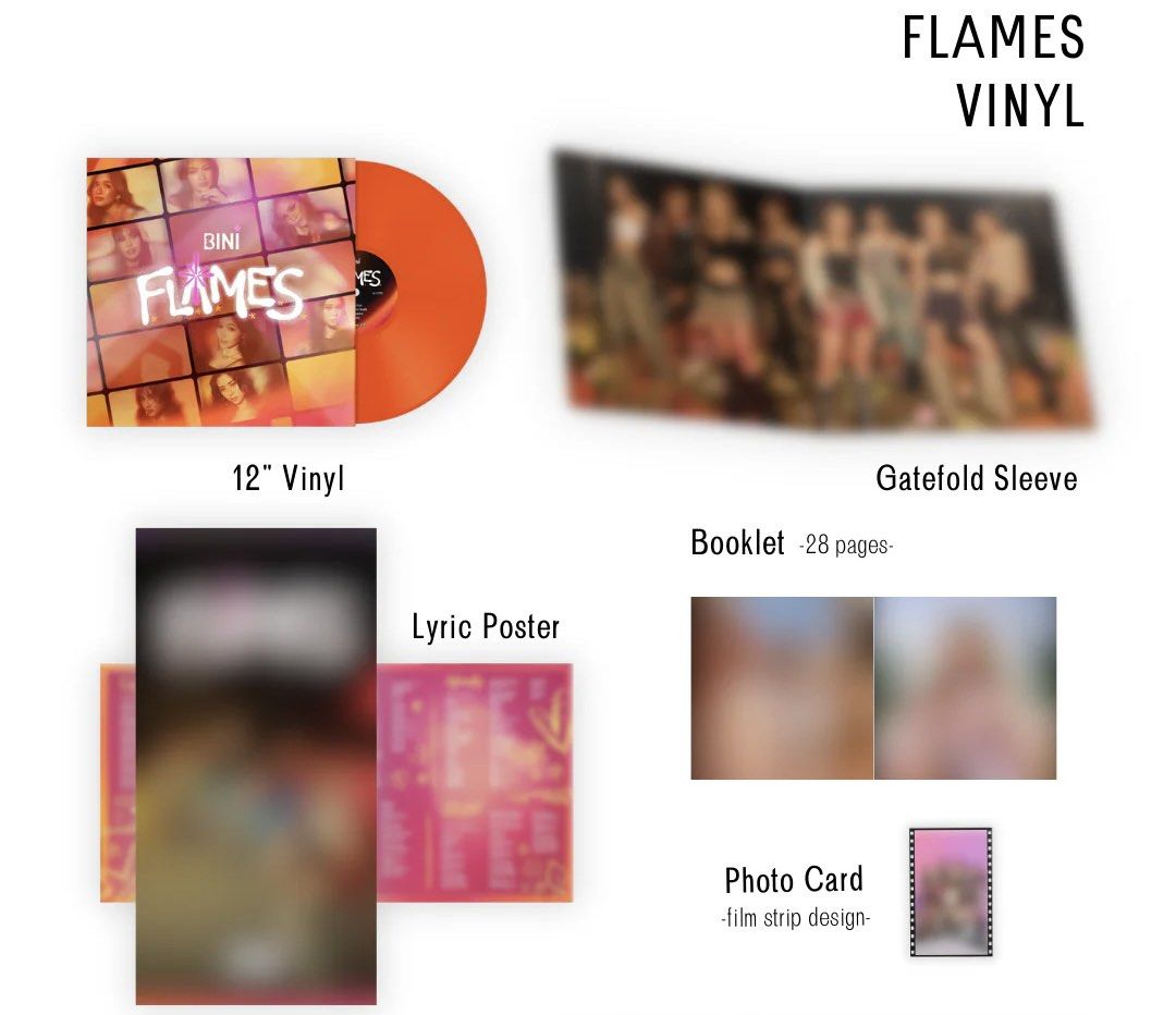 OFFICIAL BINI FLAMES VINYL (Complete Inclusions) (Category: Vinyls) located in Marikina City. Submitted by mikashisells (Listing ID 1425383779, Image 3). Description: Brand New and Sealed Complete Inclusions .