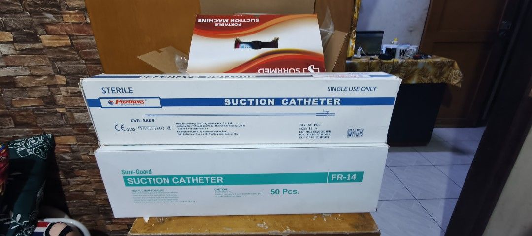 Portable Section Machine and Others (Category: Other Assistive Aids) located in Mandaluyong City. Submitted by sarisari.online.store (Listing ID 1425411284, Image 2). Description: TAKE ALL portable suction machine suction catheter fr14 35pcs suction catheter fr12 20pcs irrigation solution 4pcs LOC: MANDALUYONG .