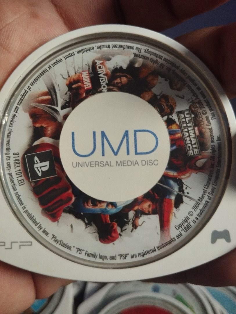 PSP UMD Games #3 (Category: PlayStation) located in Butuan. Submitted by reggex99 (Listing ID 1425319401, Image 3). Description: PSP UMD games. All working. List of games available: Lumines Puzzle Fusion, Marvel Ultimate Alliance, Warhammer 40,000: Squad Command, Marvel Nemesis: Rise of the Imperfects, Ice Combat X: Skies of Deception, Tokobot, and Gran Turismo. 300 each..