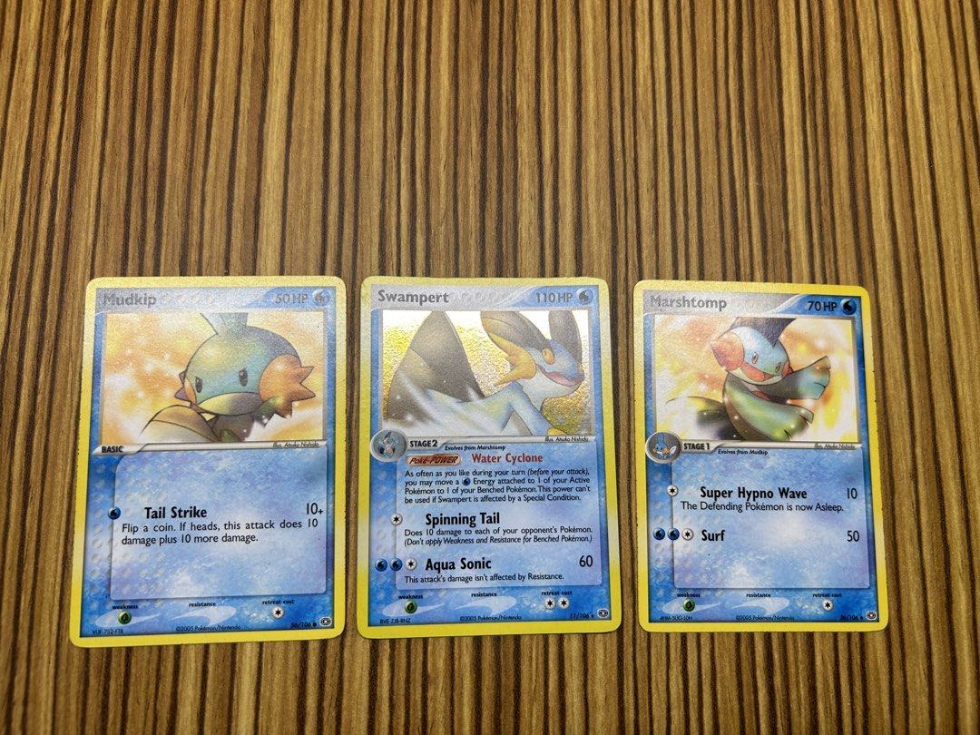 [Set] Swampert Marshtomp Mudkip EX Emerald Hoenn Starters TCG Pokemon ...