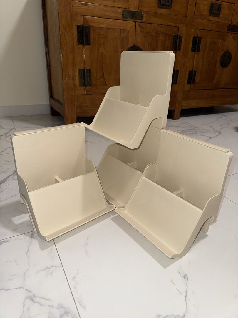 Space Saving Stackable Shoe Rack (Category: Shelves, Cabinets & Racks) located in Singapore. Submitted by bella0225 (Listing ID 1425257702, Image 2). Description: It is a move out sales. Selling stackable shoe rack layers at $2 each. I have 4 layers available, and prefer to sell all together for $6. Still in very good condition. I have washed them, so they look almost like new. Features: - Space-saving slim design - Stackable layers (recommended 