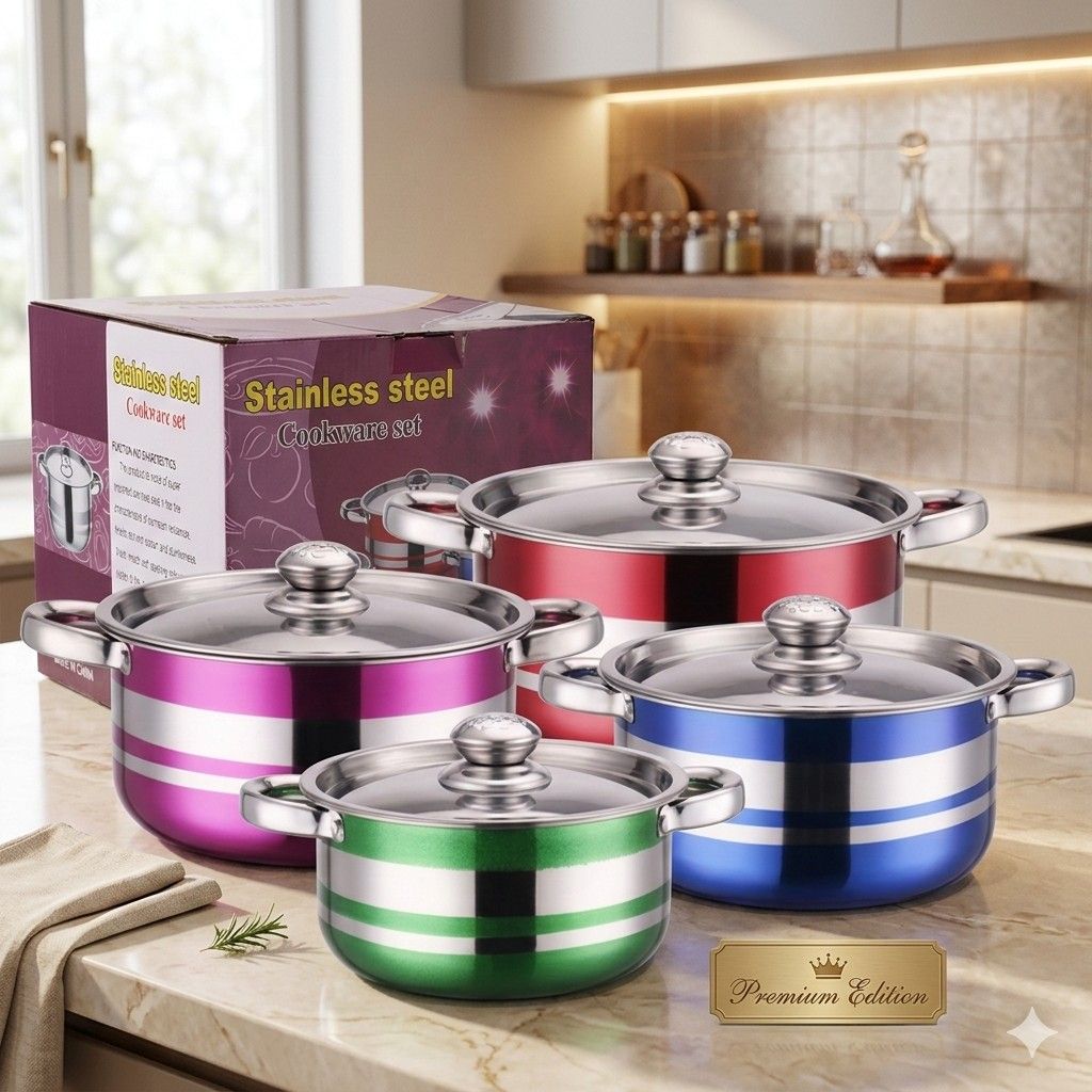 Stainless Steel Cookware Set - Premium Edition, Furniture & Home Living ...