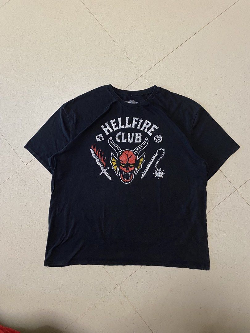 Stranger Things Hellfire Club T-shirt (Category: Tshirts & Polo Shirts ) located in Batangas. Submitted by vintage.thrndm (Listing ID 1425371517, Image 2). Description: - Best fit to: Medium-Large - W23 x L29 - Condition: 8.5/10.