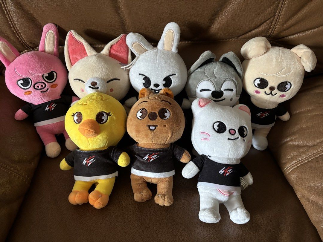 Stray Kids SKZOO Plushies (Category: Plushies & Soft Toys) located in Manila. Submitted by darlalemon21 (Listing ID 1425290200, Image 1). Description: SKZ SKZOO FOR SALE‼️ - ₱350 each - ₱2.7k as set - comes with free skz t-shirt accessory - no tag - no haggling MOP: gcash.