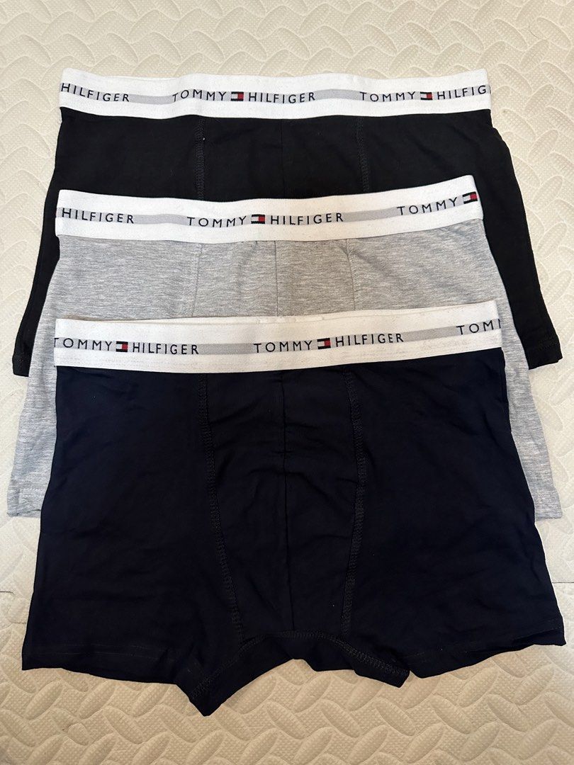 Tommy Hilfiger Cotton Stretch Trunk 3-Pack (Category: Underwear) located in Paranaque City. Submitted by missmargerrieal (Listing ID 1425435589, Image 3). Description: TOmmy Hilfiger Cotton Boxer Brief Set Brandnew with Box 3 boxer per Box Sizes : M- 28-30 L- 30-32 XL- 32- 33 XXL - 33-35 3 Colors only in a box: Black/ Gray / Dark Blue.
