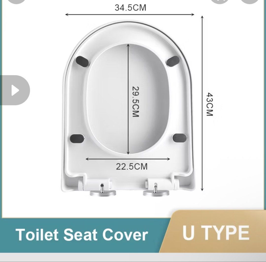 U type shape toilet seat cover (Category: Bathroom & Kitchen Fixtures) located in Rodriguez. Submitted by lacesandsparkles (Listing ID 1425358420, Image 1). Description: U shape toilet seat cover Color white Measurements on picture Rfs: shape not suited on our toilet bowl Brand new.