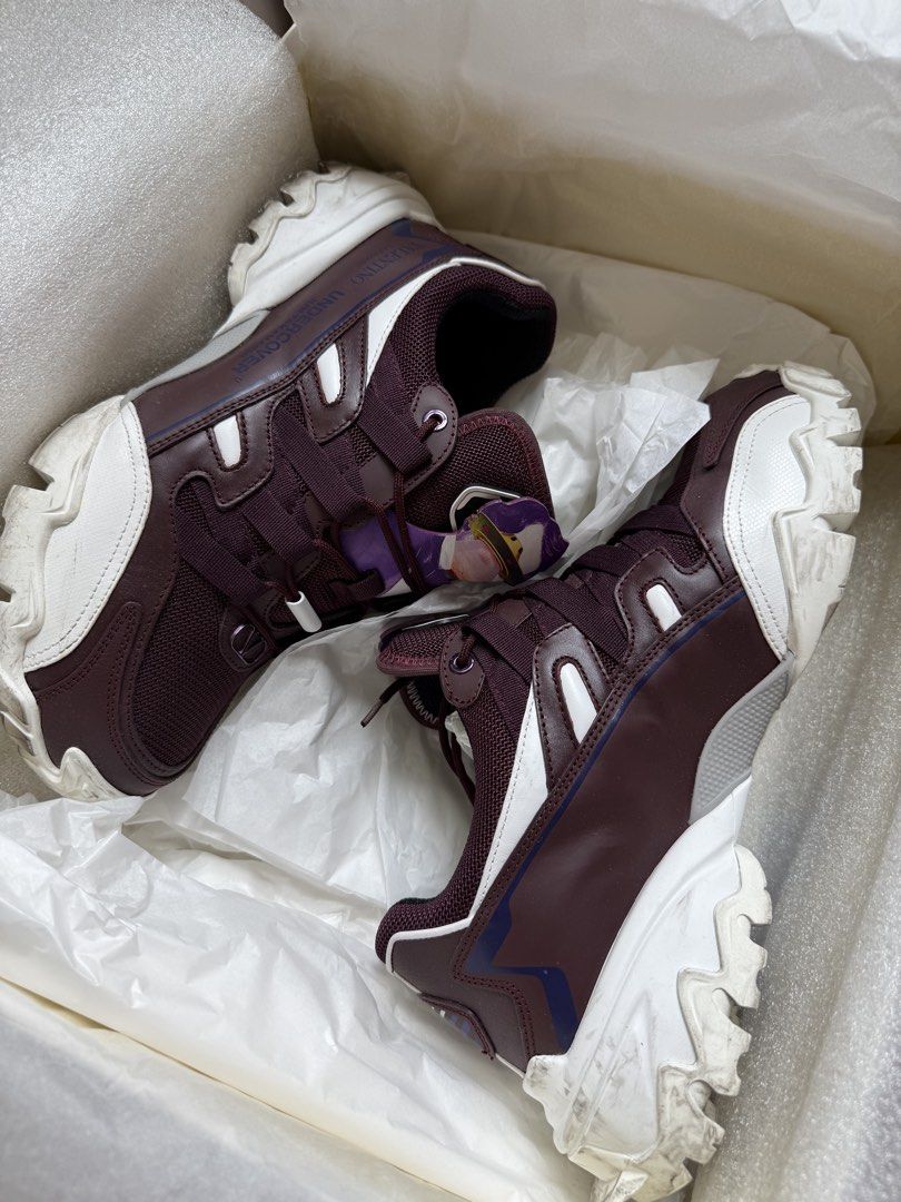 Valentino x Undercover Sneakers (Category: Sneakers & Footwear) located in Pasig City. Submitted by csn.csn (Listing ID 1425309266, Image 2). Description: Valentino collab with Undercover Size 41 Color - Maroon Bought from SSense.com Mode of Payment - Cash upon Pickup Shipping to be arranged and paid for by buyer.