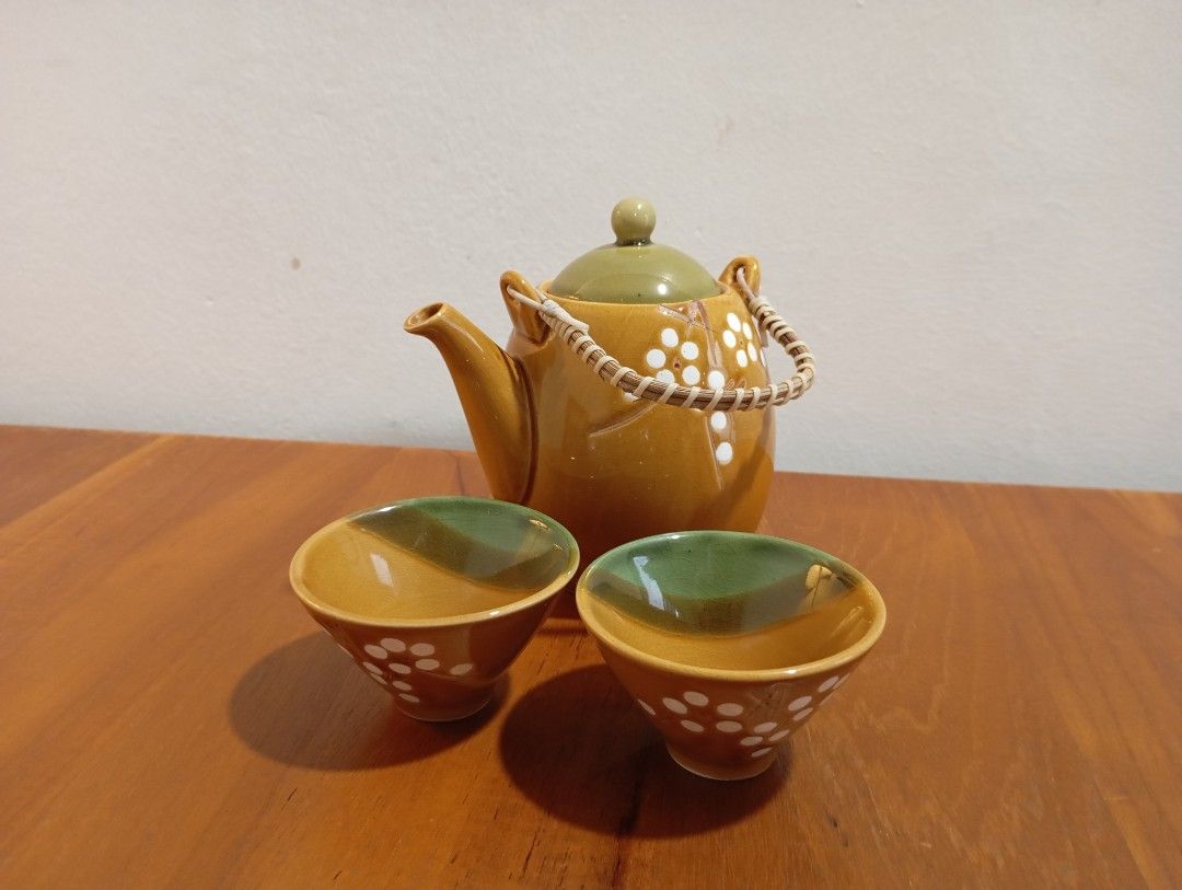 Vintage Ceramic Tea Set with Floral Design