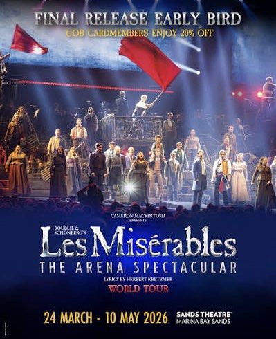 Miserable Event 8 April 2026. 8pm. Les Miserables: The Arena Spectacular World Tour ...
