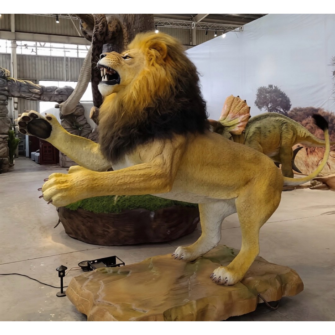9.8ft 3m Animatronic Lion Animal Robotic Mechanical Display Decoration ...