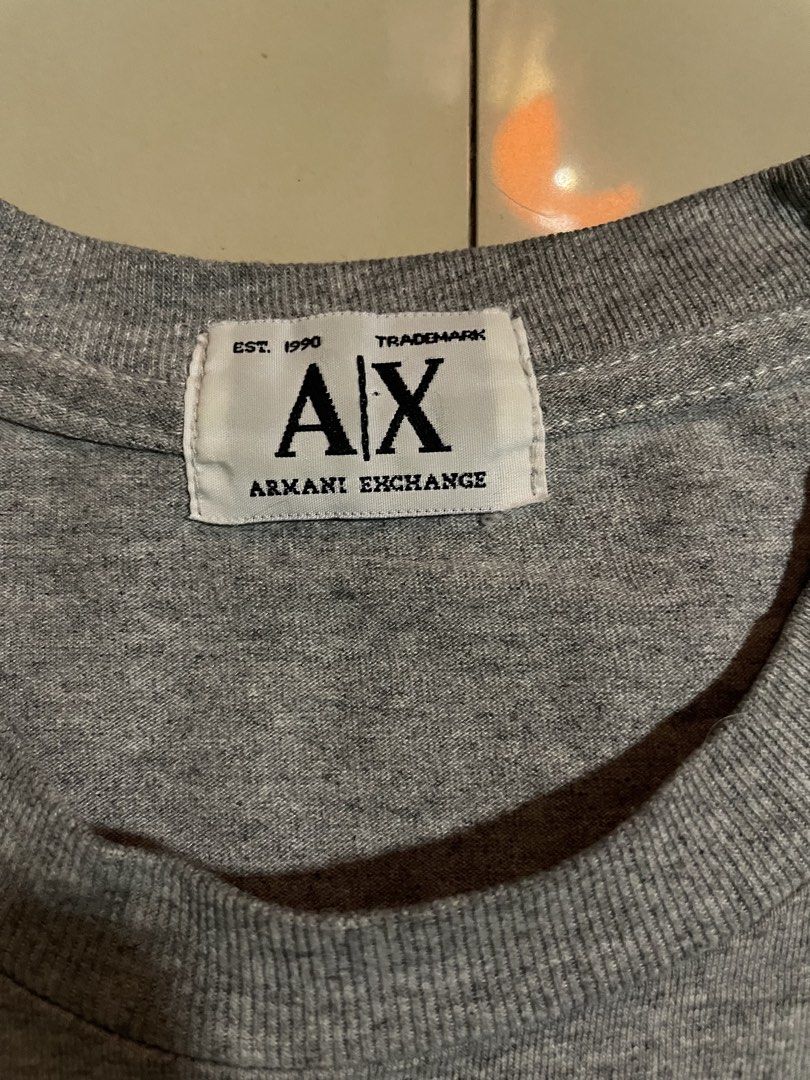 Armani Exchange AX Gray T-Shirt (Category: Tshirts & Polo Shirts ) located in Malaybalay. Submitted by morphment (Listing ID 1425569590, Image 3). Description: 25Lx18w Add sf 130 Mindanao jnt Gcash.