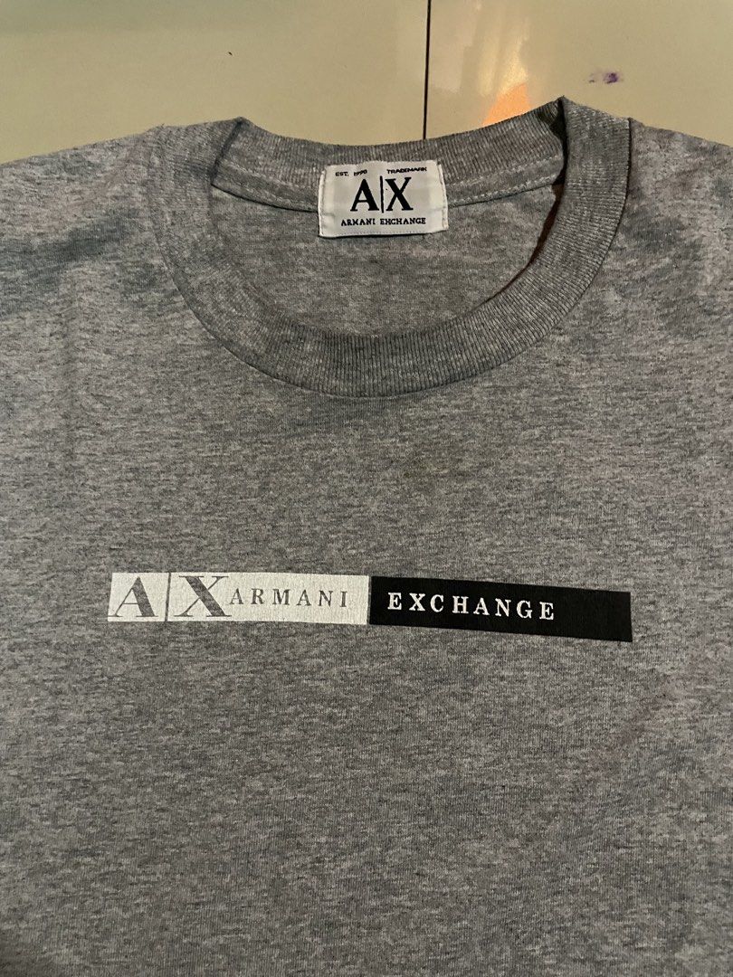 Armani Exchange AX Gray T-Shirt (Category: Tshirts & Polo Shirts ) located in Malaybalay. Submitted by morphment (Listing ID 1425569590, Image 2). Description: 25Lx18w Add sf 130 Mindanao jnt Gcash.