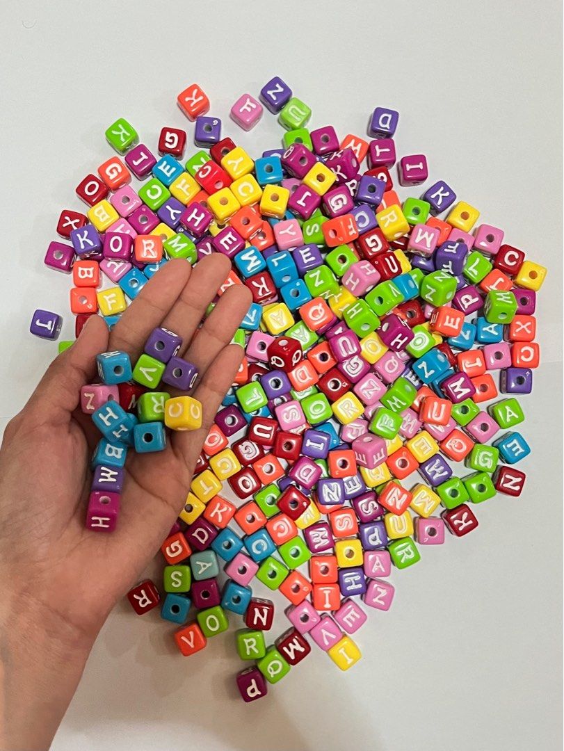 Assorted Letters for Charm Beads (Category: Craft Supplies & Tools) located in Manila. Submitted by hellostellaa (Listing ID 1425529103, Image 1). Description: Complete letters of Alphabet Random Colors.
