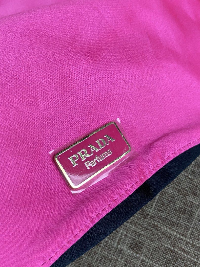 Authentic Prada Parfums Drawstring Bag (Category: Luxury Bags & Wallets) located in Manila. Submitted by hippiesph (Listing ID 1425567415, Image 2). Description: PRADA Parfums -Pink Nylon Drawstring Travel Toiletry Cosmetic Makeup Bag Brandnew authentic .