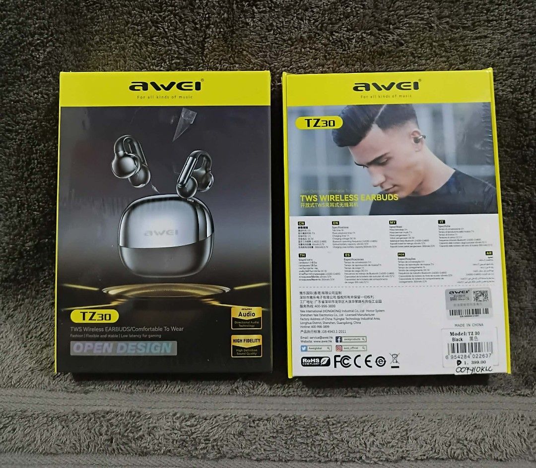 Awei TZ30 TWS Wireless Earbuds (Category: Earphones) located in Manila. Submitted by chinggayg.190 (Listing ID 1425530392, Image 3). Description: Awei TZ30 TWS Wireless Earbuds – Small but Powerful! Looking for affordable wireless earbuds na solid ang sound? Try the Awei TZ30 TWS Earbuds! Compact, stylish, and super comfy gamitin all day. Perfect for music, calls, gaming, or binge watching habang nagcocommute or chill lang sa bahay. ✨ Why you’ll 
