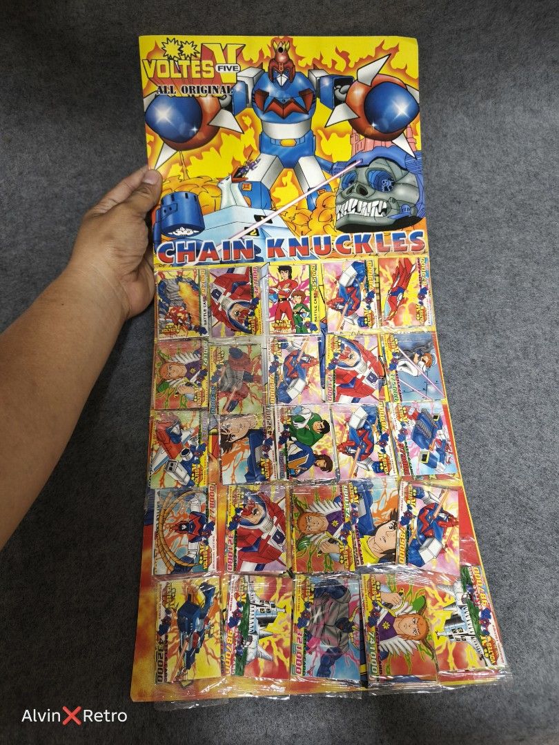 Batang 90s Voltes V Teks 'Complete in Chart' (Category: Vintage Collectibles) located in Manila. Submitted by alvinretro (Listing ID 1425588741, Image 3). Description: FORSALE!!! 90s' VOLTES V TEKS complete in chart. approx 100pcs teks. 4pcs po laman per pack x25 Teks ng Batang 90s' nauso po ito way back 1997 Na nilalaro sa kalye. .
