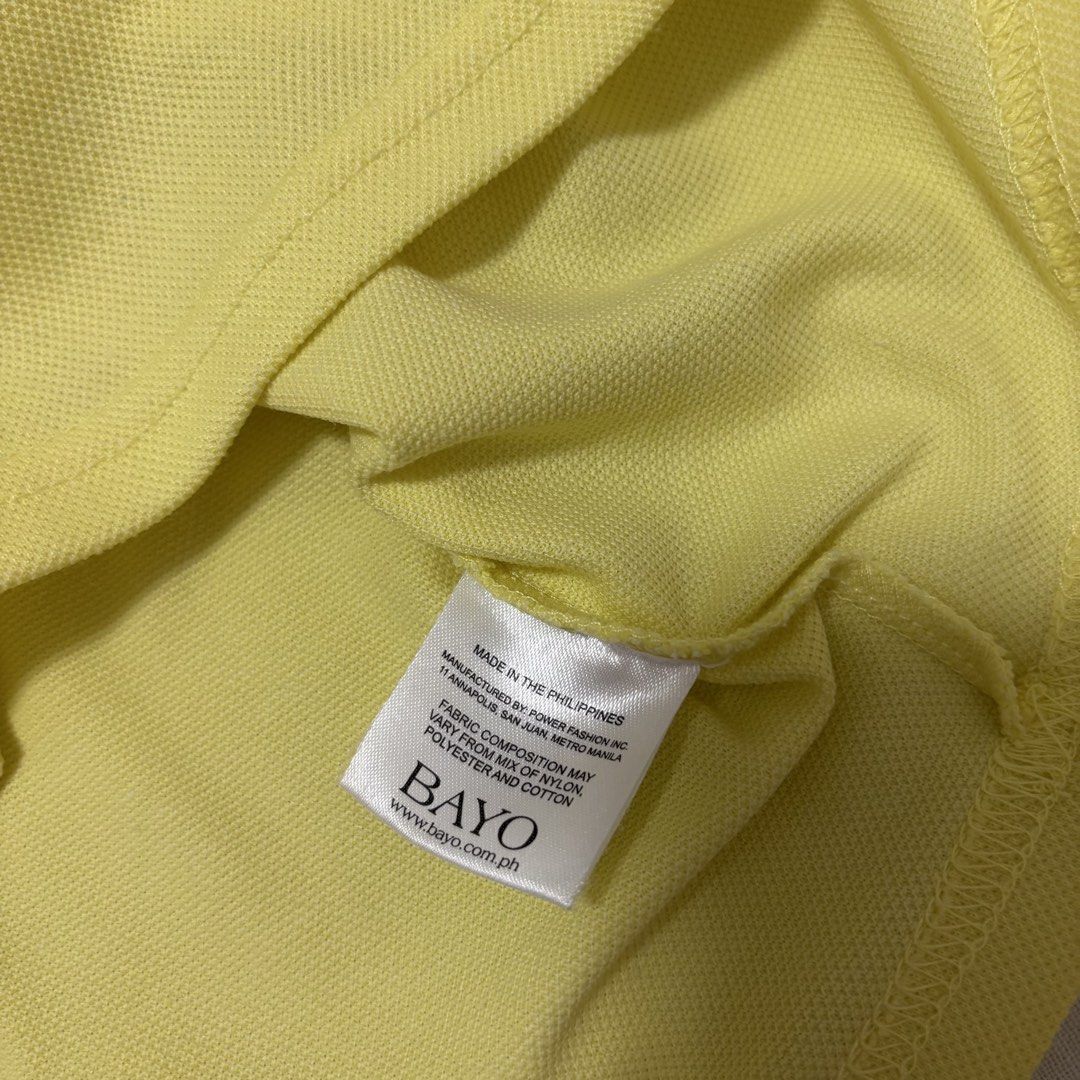 Bayo Yellow Polo Top (Category: Blouses) located in Cabuyao City. Submitted by nesse21 (Listing ID 1425548671, Image 3). Description: Love by Bayo Yellow Crop Top Size: Small Rfs: Decluttering .