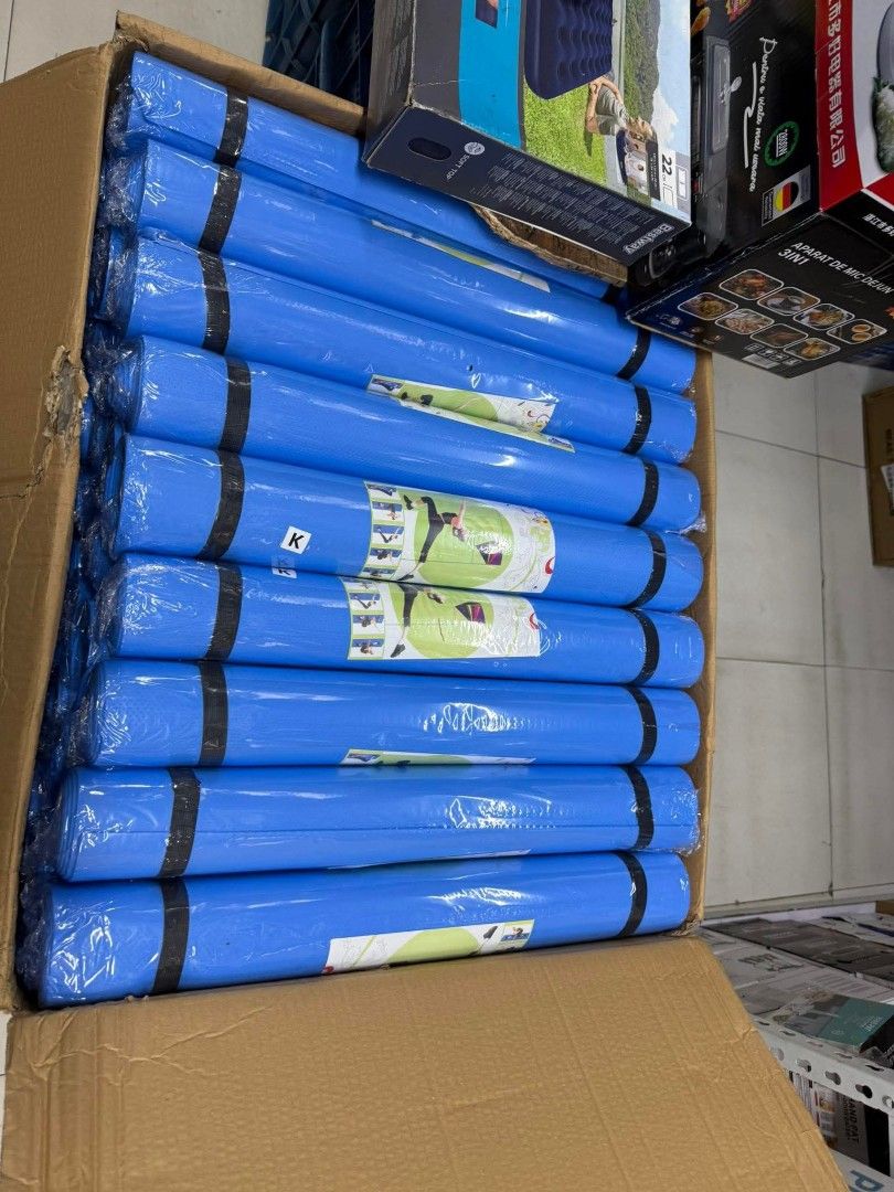 Blue Yoga Mats (Category: Exercise Mats) located in Manila. Submitted by asstditems (Listing ID 1425542377, Image 1). Description: These blue yoga mats are rolled up and ready for use. Each mat is individually wrapped. Perfect for yoga, pilates, or any floor exercises. They are lightweight and easy to store..