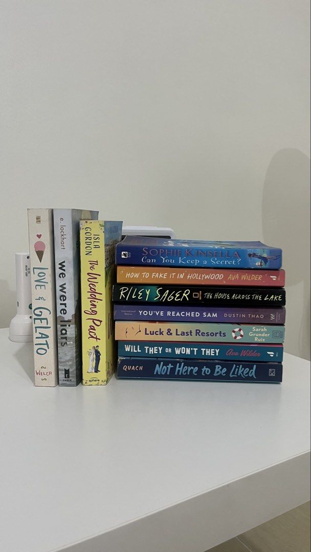 books for sale (romcom, YA, thriller) (Category: Storybooks) located in Las Pinas. Submitted by gavldrn (Listing ID 1425564764, Image 1). Description: 📚 Selling my preloved books! All books are good as new and 100% original & authentic — bought from NBS, Fully Booked, Carousell, and Biblio. Available titles: 1. Love & Gelato by Jenna Evans Welch — ₱320 2. We Were Liars by E. Lockhart — ₱300 3. The Wedding Pact by Isla Gordon — ₱260 4. Can You Ke