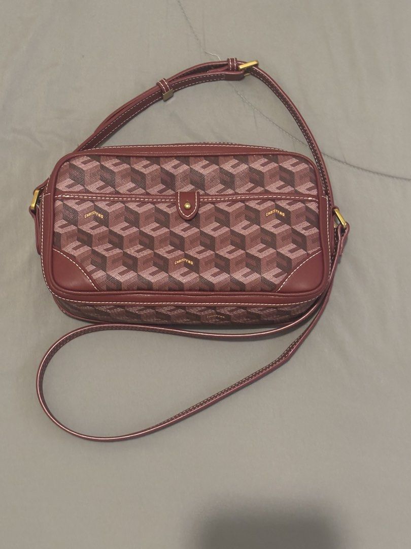 Christy Ng - Pedro Shoulder Bag (Category: Shoulder Bags) located in Cainta. Submitted by papaprint (Listing ID 1425466557, Image 2). Description: Christy Ng Pedro Shoulder Bag in burgundy Bought last November 2025 at SM Megamall branch. Rarely used. Comes with dust bag. .