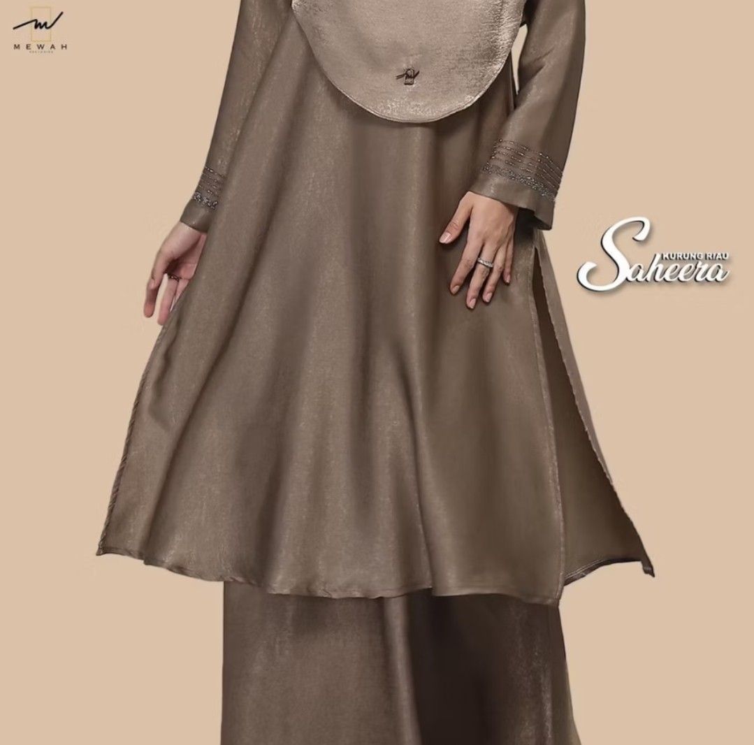 Coffee color baju kurung, Women's Fashion, Muslimah Fashion, Baju ...