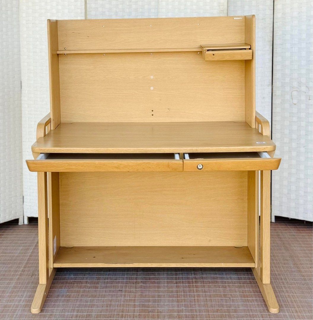 Computer Desk (Category: Tables & Sets) located in Manila. Submitted by elliefurnies31 (Listing ID 1425612242, Image 3). Description: JAPAN SURPLUS OKAMURA COMPUTER DESK/ STUDY DESK IN GOOD CONDITION SIZE: 30H x 42L x 27.5W inches Headboard Height 22 inches.