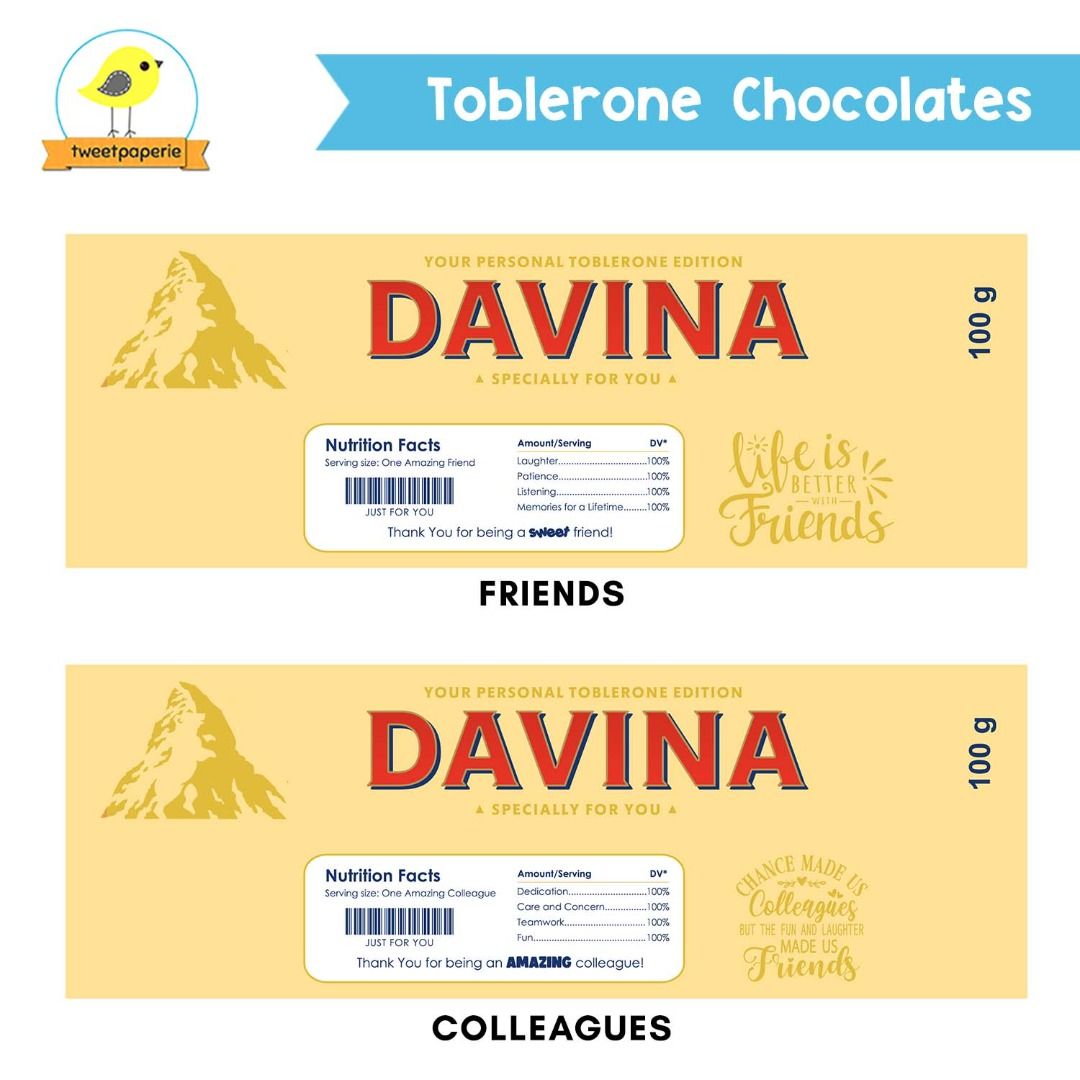 Custom Hari Raya Chocolates for Eid Gifts - Toblerone Chocolates with ...