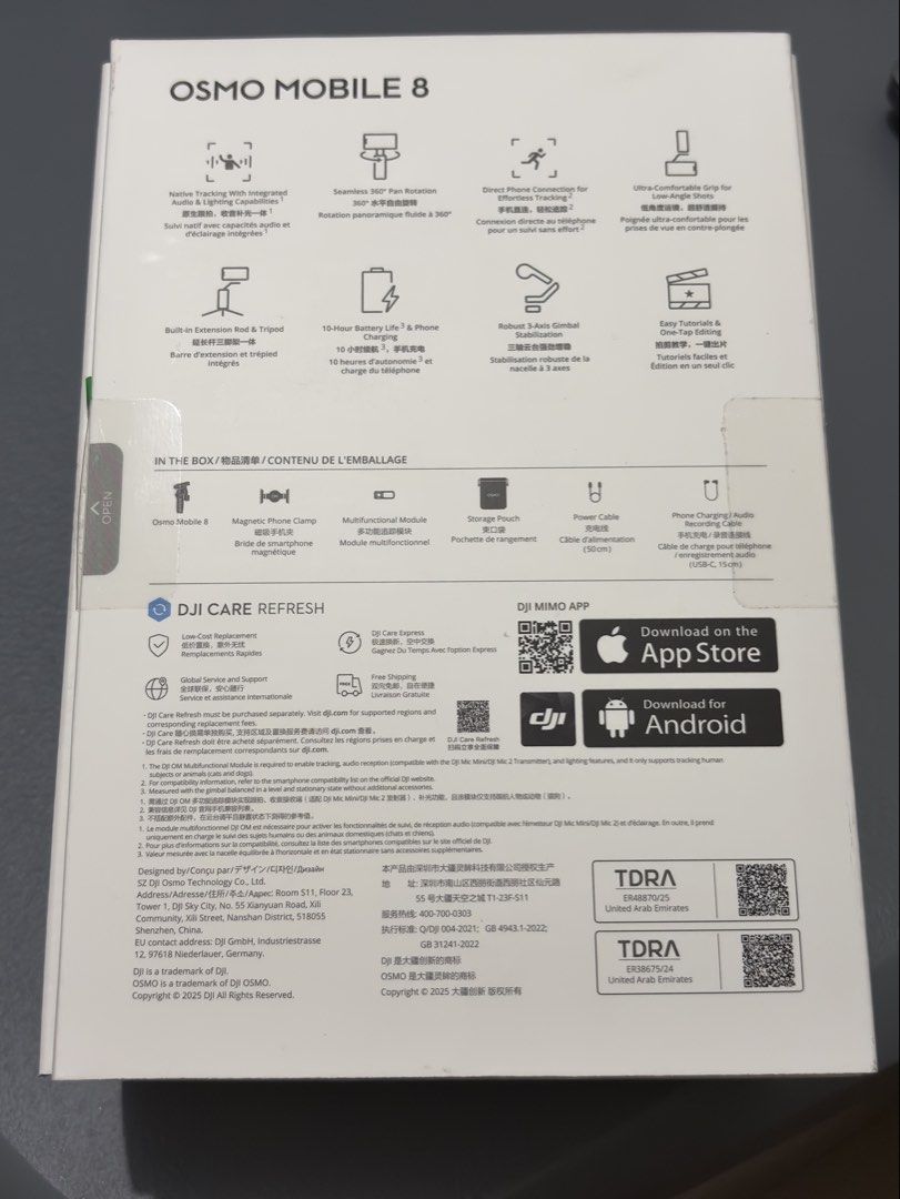 DJI Osmo Mobile 8 (Brandnew) (Category: Other Mobile & Gadget Accessories) located in Manila. Submitted by jen915 (Listing ID 1425517826, Image 2). Description: DJI Osmo Mobile 8 For sale: 6500 (Please see photos for specs) Never used, this is brand new. Opened only to check what's inside. This was a gift. Rfs: we don't need it Location: San Rafael, Bulacan Meet up sa area or SM baliwag I can also ship, however, buyer will shoulder the shipping f