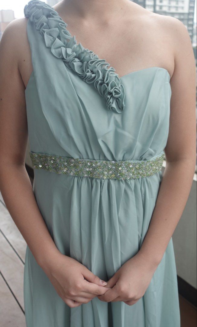 Elegant One-Shoulder Maxi Dress (Category: Dresses) located in Manila. Submitted by 70lavenderqueen (Listing ID 1425486639, Image 3). Description: PRICE IS NEGOTIABLE! ✨ PRE-LOVED ELEGANT GOWNS ✨ These stunning floor-length gowns were only worn once and are in excellent condition. Perfect for weddings and proms💃 Height of the model: 5’3 PRICE IS NEGOTIABLE!.