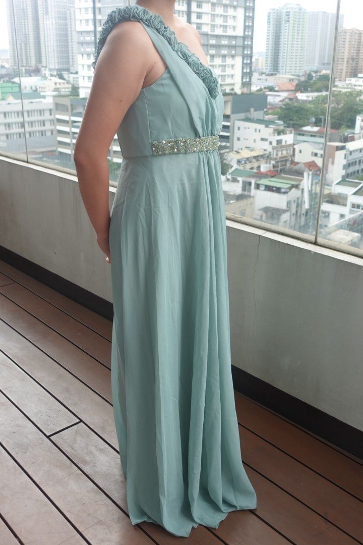 Elegant One-Shoulder Maxi Dress (Category: Dresses) located in Manila. Submitted by 70lavenderqueen (Listing ID 1425486639, Image 2). Description: PRICE IS NEGOTIABLE! ✨ PRE-LOVED ELEGANT GOWNS ✨ These stunning floor-length gowns were only worn once and are in excellent condition. Perfect for weddings and proms💃 Height of the model: 5’3 PRICE IS NEGOTIABLE!.