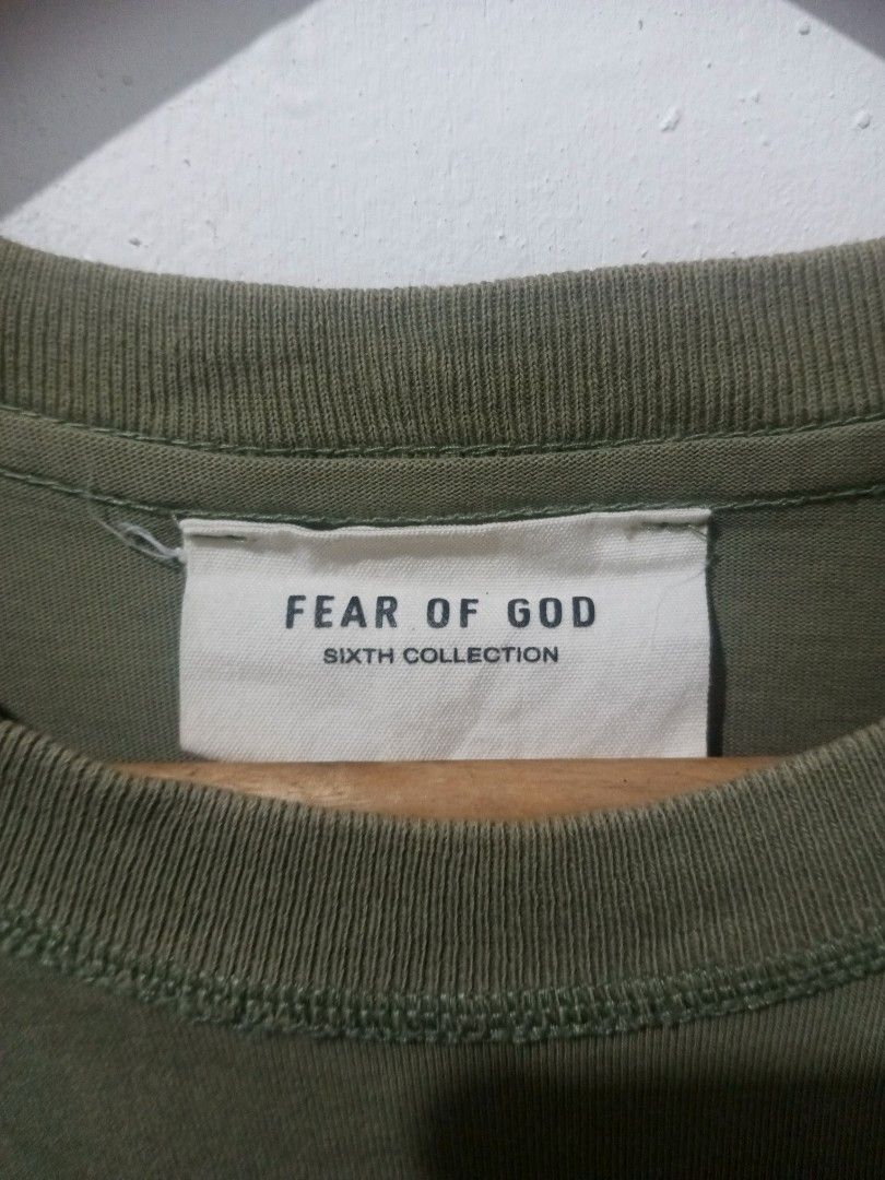 Fear of God tee (Category: Tshirts & Polo Shirts ) located in Antipolo. Submitted by pretty.flacko1 (Listing ID 1425609924, Image 2). Description: Fear of God tee Small 20.5x27 8/10 Fair condition Stains 300.