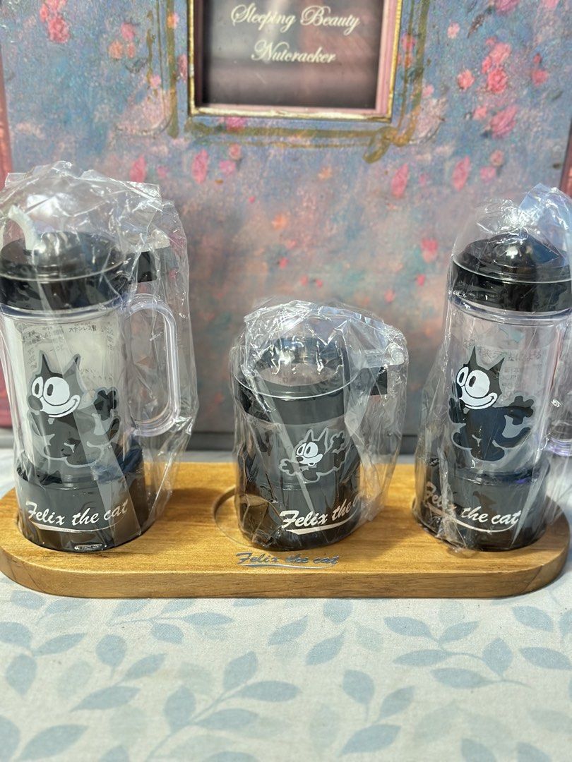 Felix the Cat Spice Rack Bottle Kitchen Set (Category: Food Organization & Storage) located in General Santos City (Dadiangas). Submitted by toysville888 (Listing ID 1425490526, Image 1). Description: Brand New Felix the Cat spice rack set with wooden stand. NO FLAWS. no box but i will put these in a box upon shipment. .