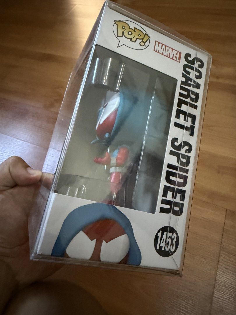 Funko Pop! Marvel Scarlet Spider #1453 (Category: Designer & Blind Box Toys) located in Mandaluyong City. Submitted by voltprime (Listing ID 1425539364, Image 2). Description: Brandnew un opened with Protector since day one. Location: Mandaluyong Bdo / Gcash.