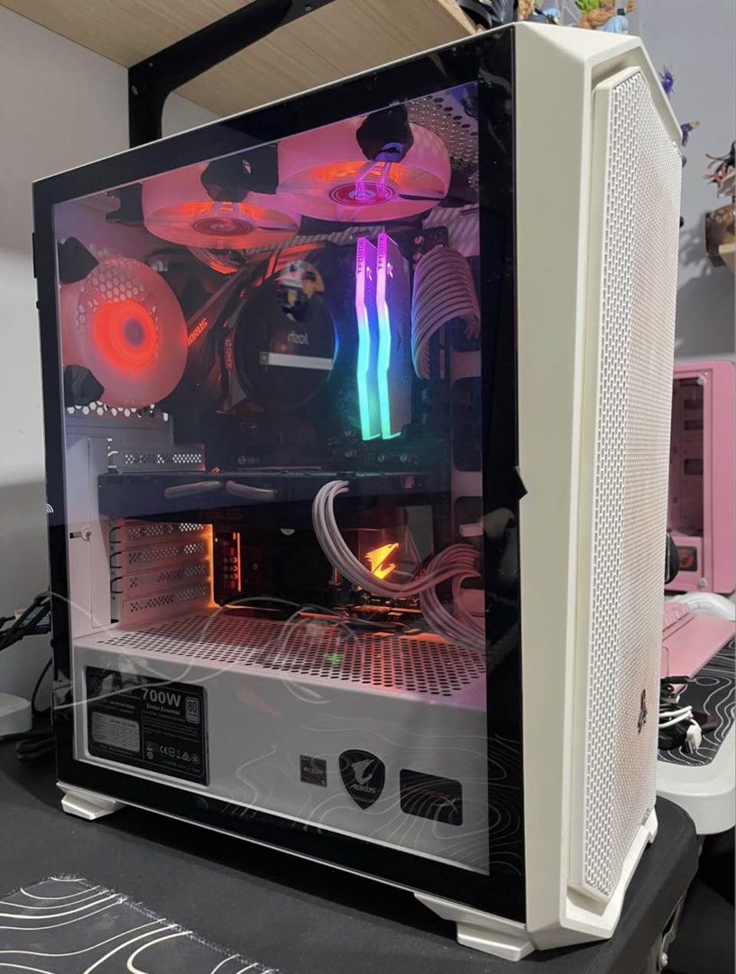 Gaming PC (Category: Desktops) located in Rizal. Submitted by joshuacruz142004-95601 (Listing ID 1425532509, Image 1). Description: GAMING PC FOR SALE PROCESSOR: RYZEN 5 3600 MOTHERBOARD: AORUS B450M PRO WIFI BUILT IN + BLUETOOTH + RGB SOFTWARE (HARD TO FIND) RAM: T FORCE DELTA 16GB 3200MHZ RGB RAM + SOFTWARE GPU: ASUS GTX 1060 5GB COMPLETE SET FABRIC WHITE WIRE EXTENSIONS SSD: CRUCIAL 1TB SATA SSD HDD: WD BLUE 1TB HDD PSU: SILVER STONE 700W 80 P