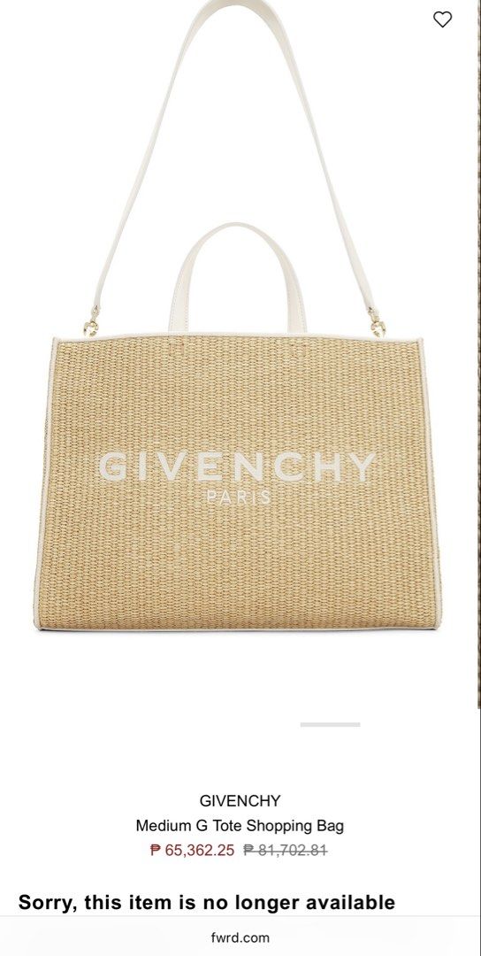 Givenchy Medium G Tote Shopping Bag (Category: Luxury Bags & Wallets) located in Pasig City. Submitted by practicalpurchases (Listing ID 1425629358, Image 1). Description: Original Givenchy Bag Complete with tag (price) and dust bag plus card, booklet. Make Offer 🙂.