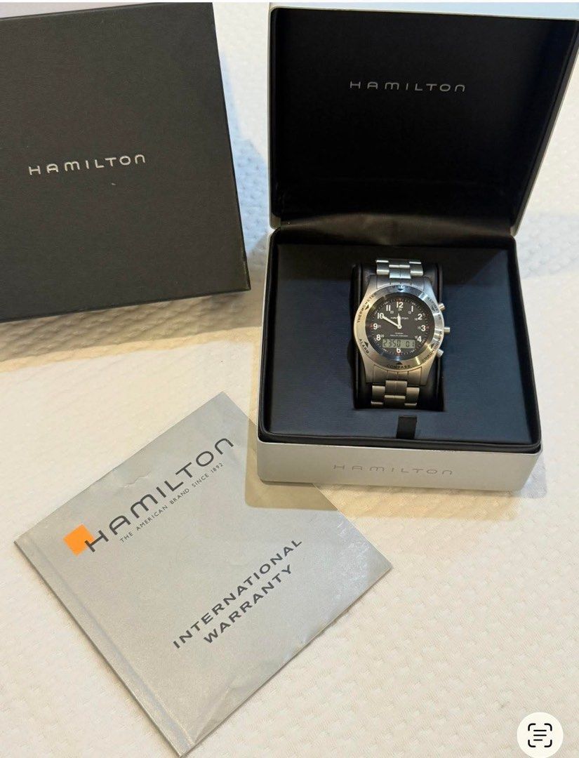 Hamilton Watch with Box and Warranty (Category: Luxury Watches) located in Manila. Submitted by chef.arth (Listing ID 1425604041, Image 1). Description: My own collection I bought in London with my highness that’s why I like to sell.,my contract is finish and sure buyer only .