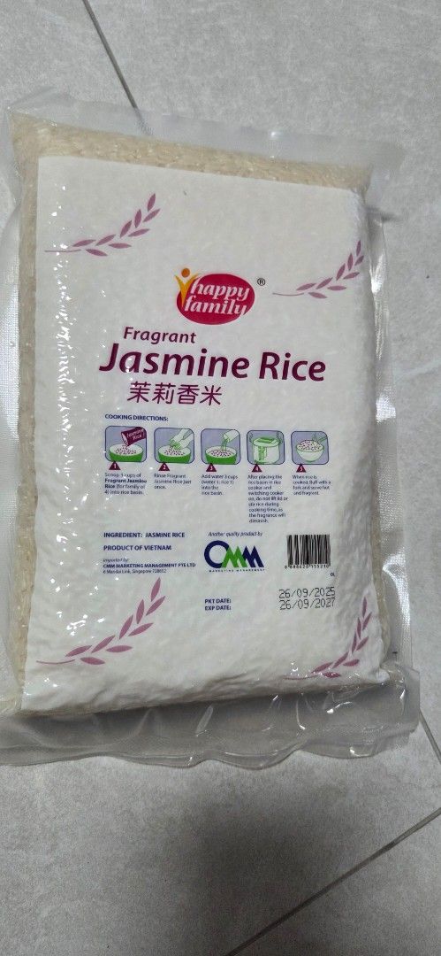 Happy Family Fragrant Jasmine Rice 1kg, Food & Drinks, Rice & Noodles ...