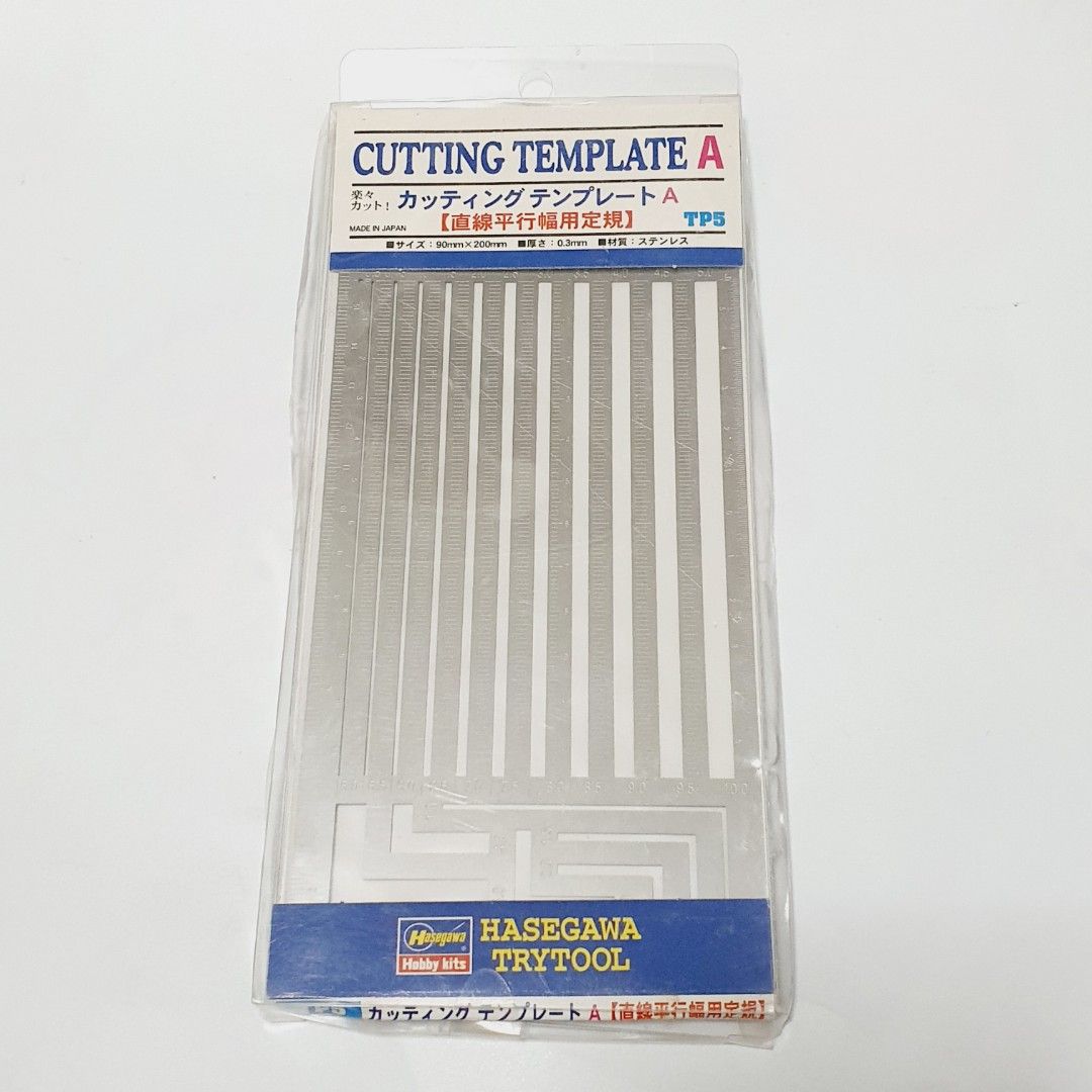 Hasegawa Trytool TP5 Cutting Template A (Category: Craft Supplies & Tools) located in Taytay. Submitted by kyo.mono (Listing ID 1425518098, Image 1). Description: 💟Follow us on IG: kyo.mono for faster replies TikTok: kyo.mono_ for videos and review Brand new Packaging not in perfect condition Unused Auth from Japan Actual photo posted.