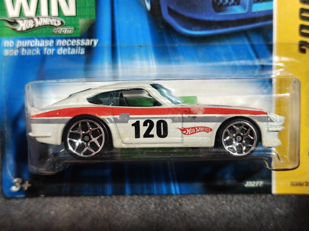 Hot Wheels 2006 New Models Datsun 240Z (Category: Vehicle & Diecast Models) located in Mandaluyong City. Submitted by OttO.Moto (Listing ID 1425464739, Image 2). Description: **PLEASE READ FULL LISTING DETAILS BEFORE MAKING AN OFFER** **PRICES ARE FIRM** **PASS SA KWENTO** 1/64 Diecast Card in MINT CONDITION Location Mandaluyong Paymaya payment Shipping at buyer's expense Thank you for looking.