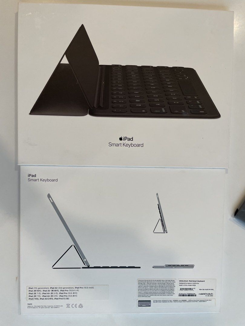 iPad smart keyboard model MX3L2ZA/A (Category: Computer Keyboard) located in Makati City. Submitted by randombloggingstuff (Listing ID 1425490138, Image 2). Description: Key Compatibility iPad (7th, 8th, & 9th generation) iPad Air (3rd generation) iPad Pro 10.5-inch The Apple Smart Keyboard (MX3L2ZA/A) is a portable, full-sized keyboard that connects instantly to compatible 10.2-inch, 10.5-inch, and 3rd-gen Air iPads via the Smart Connector, requ
