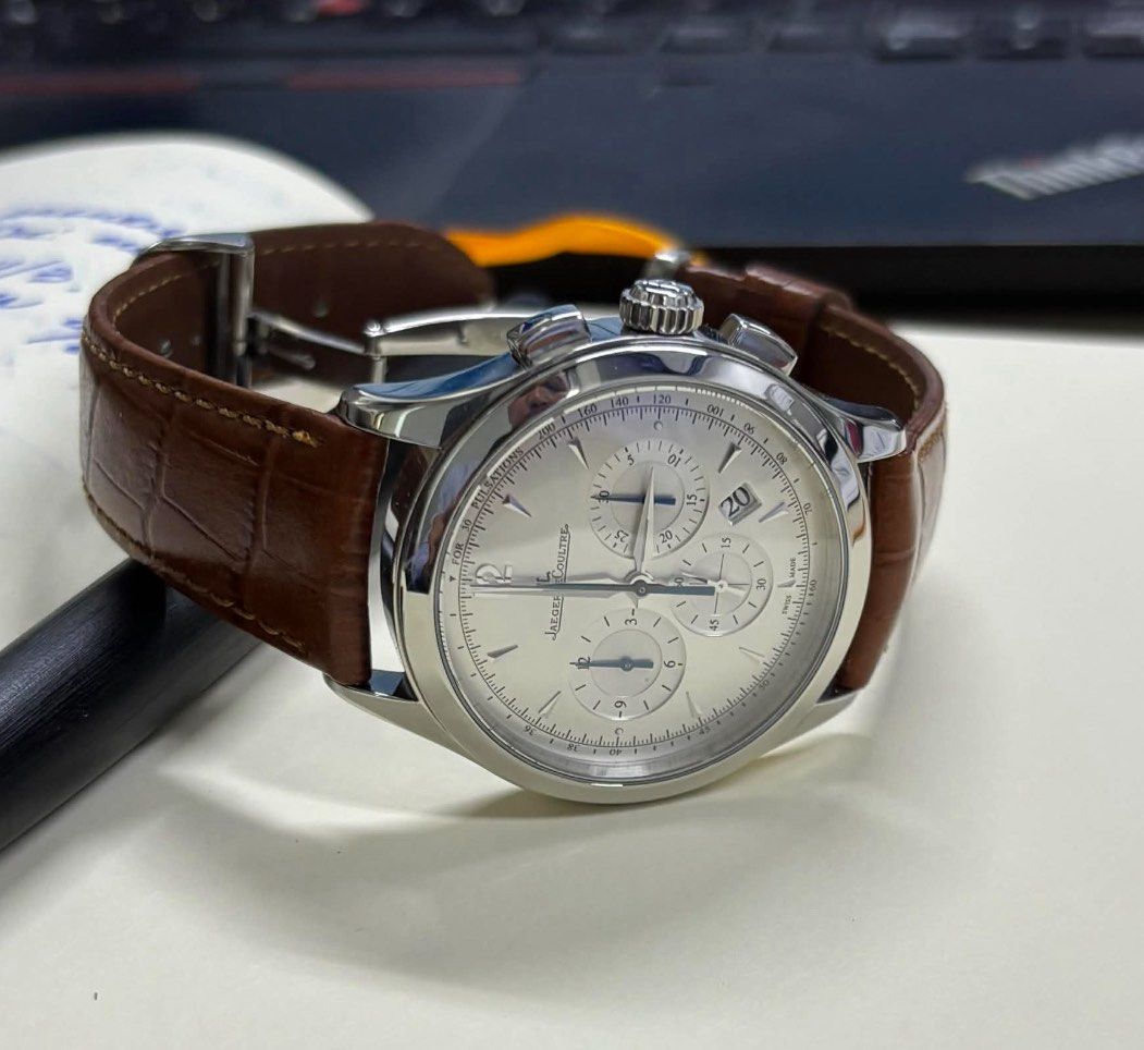 Jaeger-LeCoultre Master Control Chronograph (Category: Luxury Watches) located in Muntinlupa City. Submitted by shawnkemp40 (Listing ID 1425457753, Image 2). Description: - Excellent Condition - Keeps exceptional time - Watch only; purchased in Japan - Original deployant; fresh (brown)aftermarket strap - Inspect / authenticate all you want.