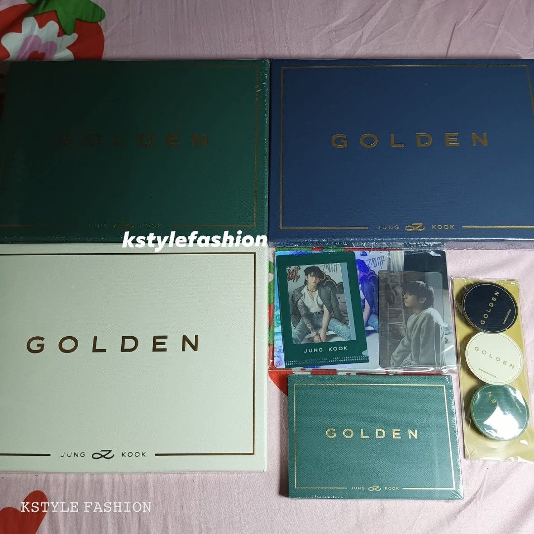 Jungkook Golden Album (Category: K-Wave Merchandise) located in Tanza. Submitted by ckookieee (Listing ID 1425558756, Image 1). Description: ✨GOLDEN✨ • ALL SEALED ~ Shine Ver. ~ Solid Ver. ~ Substance Ver. ~ weverse album ver. ~ weverse POB logo phone grip ~ weverse POB PC L-holder ~ weverse POB holograaphic photoframe ~ early bird transparent PVC PC ~ WVG POB PC TAKE ALL: ₱3,999 PRIO: TAKE ALL | PAYO LOC: TANZA, CAVITE PH MOP: GCASH MOD: LALAMOV